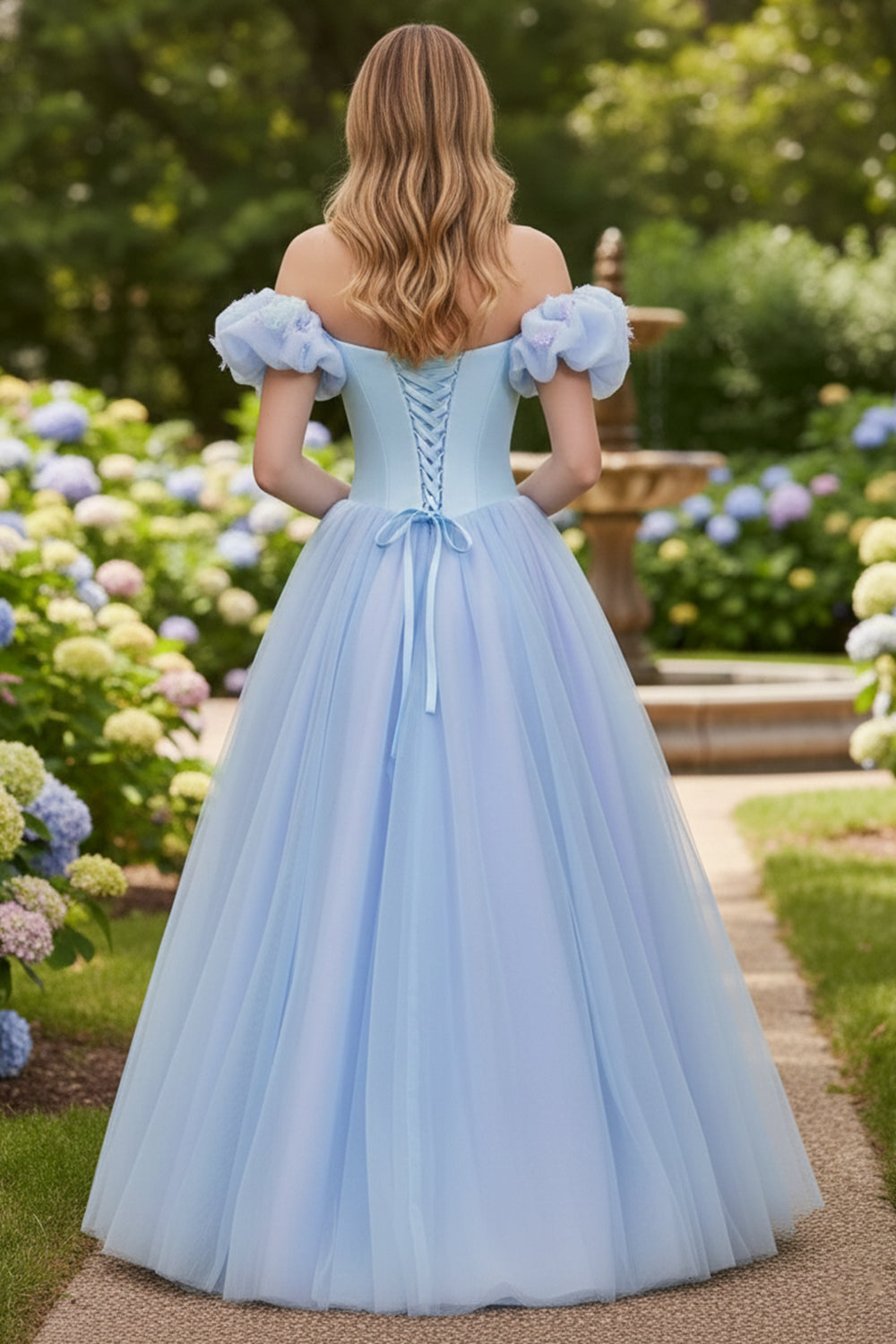 Tulle Off the Shoulder Prom Dress With Crystals & Butterflies | Sevoba