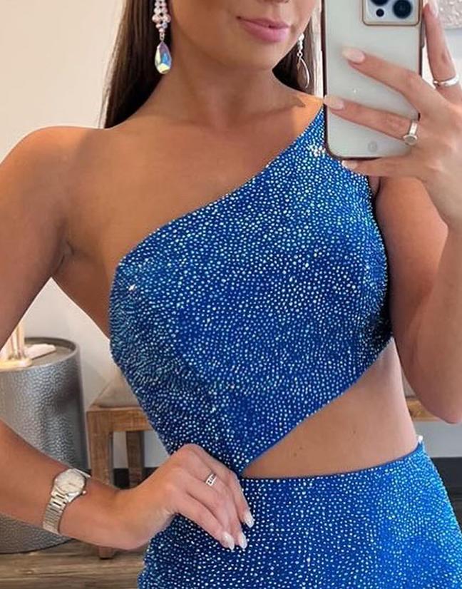 Toni | One Shoulder Royal Blue Prom Dress with Split