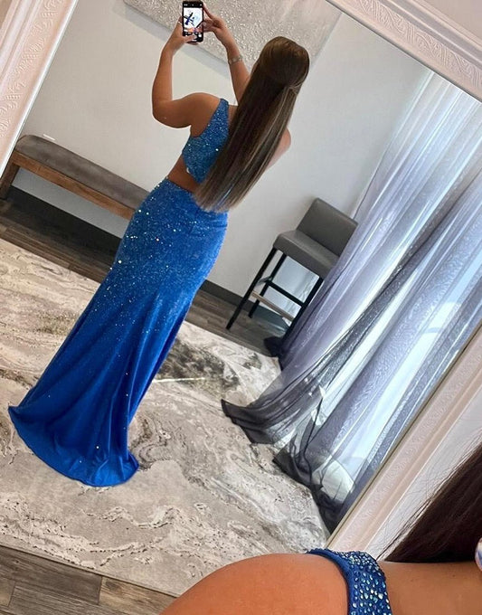 Toni | One Shoulder Royal Blue Prom Dress with Split