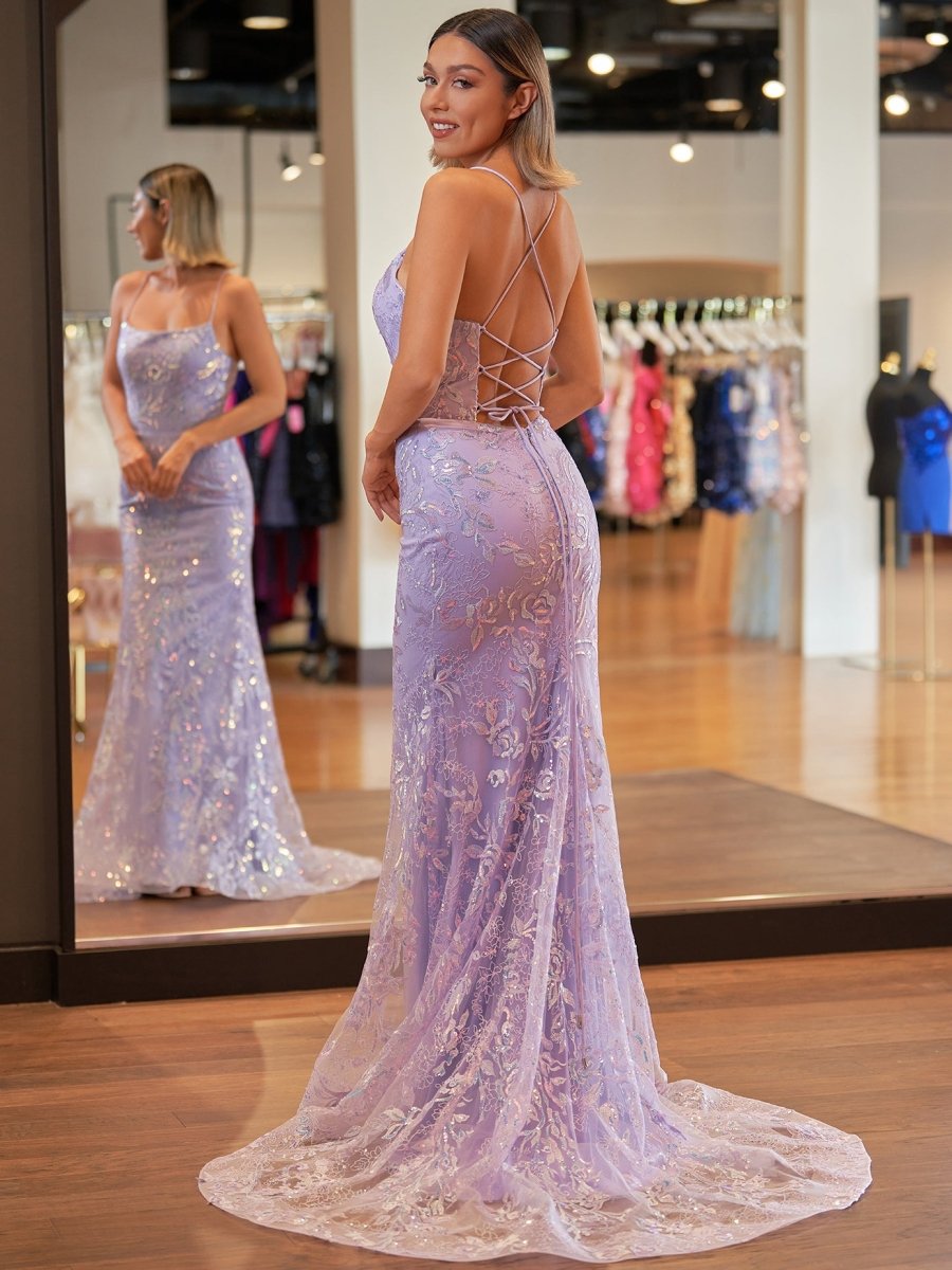 Sevoba|Mermaid Scoop Lace Long Prom Dress
