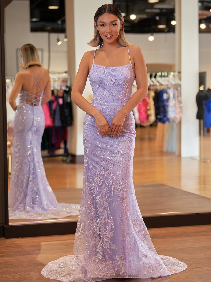Sevoba|Mermaid Scoop Lace Long Prom Dress