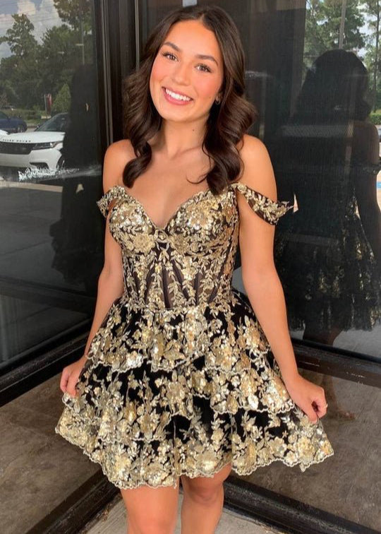 Everly |Short A-Line Sweetheart Tiered Homecoming Dress