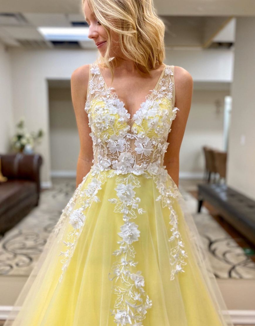 Jemma | A-Line Floor Length Prom Evening Dress With Appliques