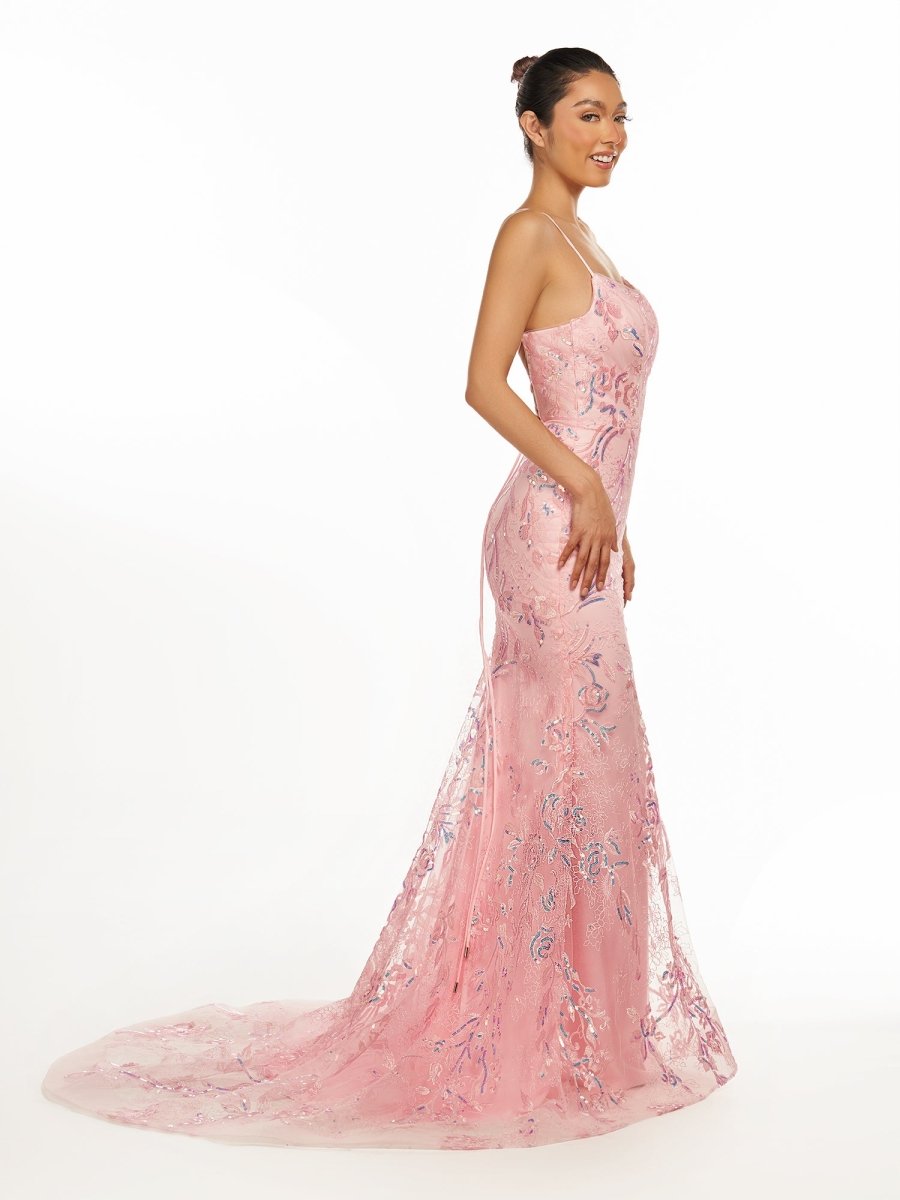 Sevoba|Mermaid Scoop Lace Long Prom Dress