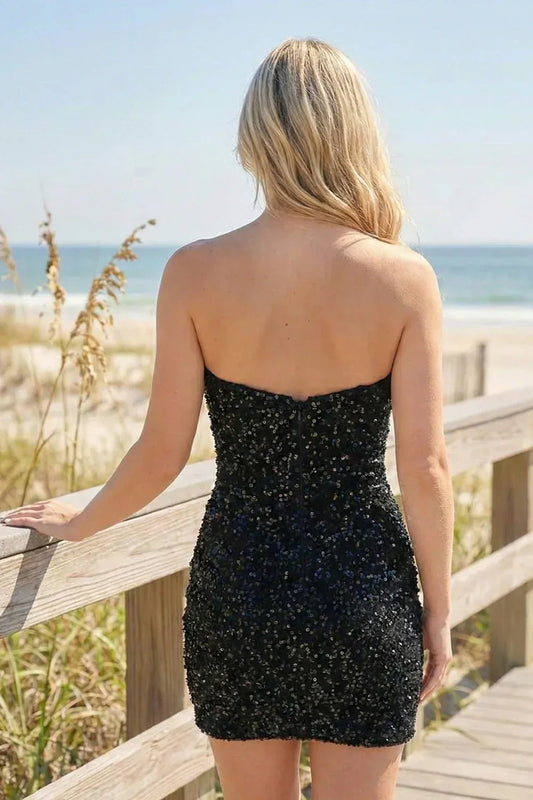 Bodycon Sweetheart Sequin Short Homecoming Dresses | Sevoba