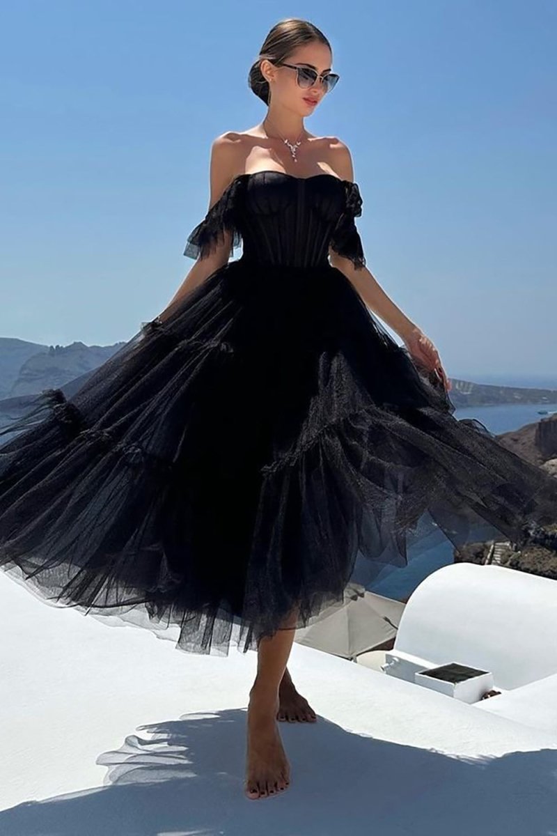 Sevoba|Katalina |A-Line Corset Ruffled Tulle Prom Dress