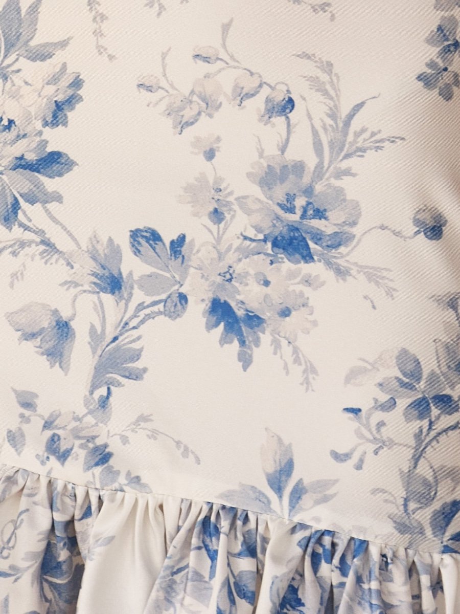 Sevoba|Blue- Sheath V Neck Floral Corset Homecoming Dresses with Bow Straps