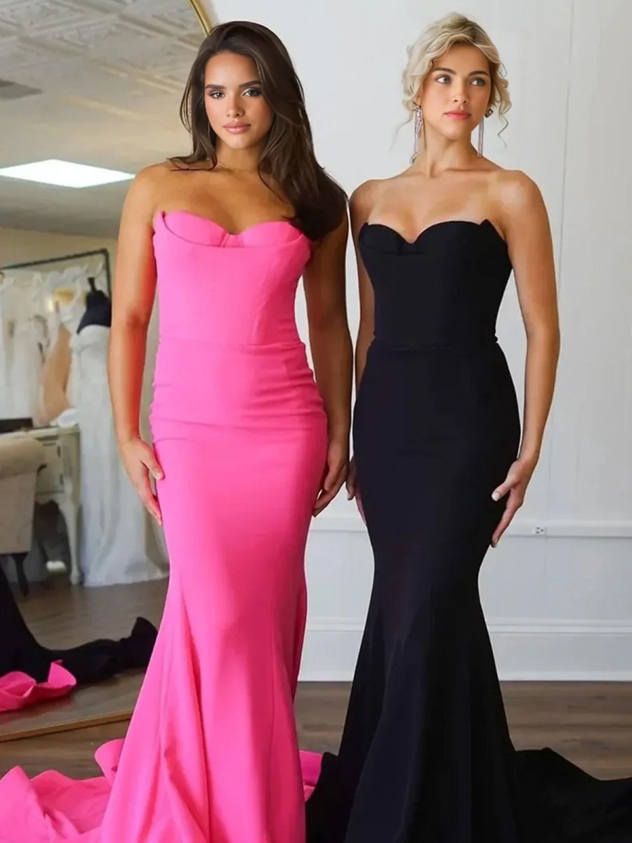 Strapless Mermaid Long Prom Dress with Slit