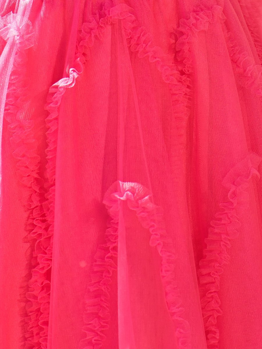Sevoba|A Line Fuchsia Tulle Strapless Homecoming Dress