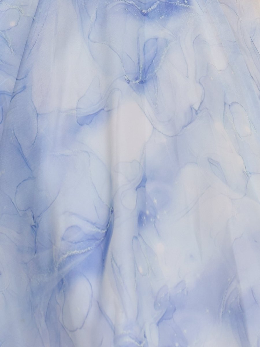 Sevoba|Blue - A Line Floral Chiffon Corset Spaghetti Straps Homecoming Dresses