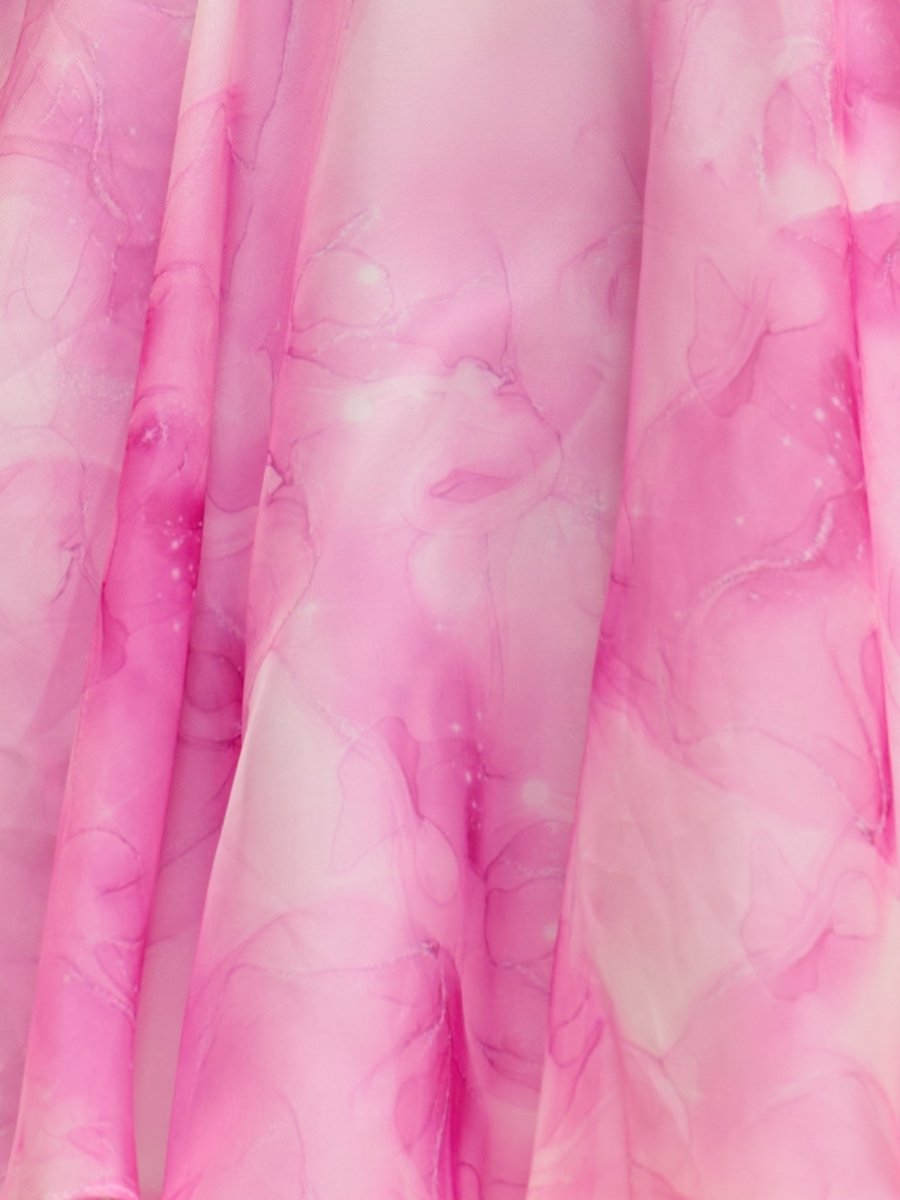 Sevoba|Pink - A Line Floral Chiffon Corset Spaghetti Straps Homecoming Dresses