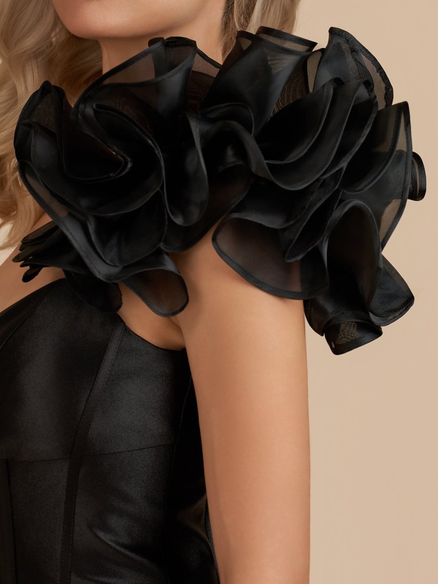 Sevoba|Black - Bodycon One Shoulder Ruched Corset Short Homecoming Dresses