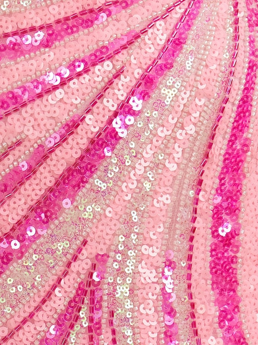 Sevoba|Pink - Bodycon Strapless Sequin Stripes Homecoming Dress