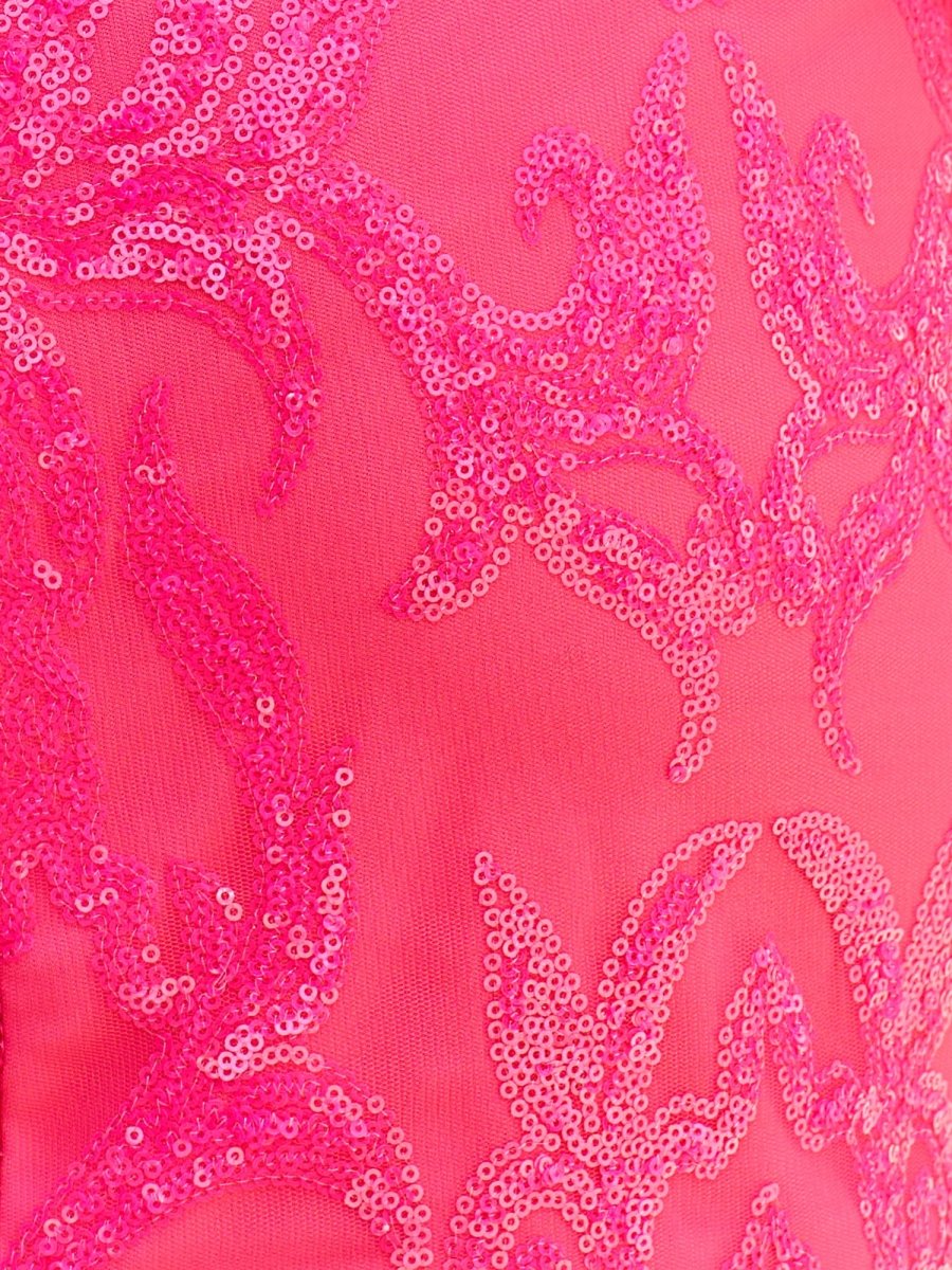 Sevoba|Glitter Fitted V-Neck Spaghetti Straps Sequined Appliques Homecoming Dress