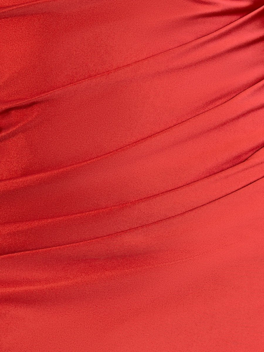 Sevoba|Sheath Red One Shoulder Satin Tight Homecoming Dress