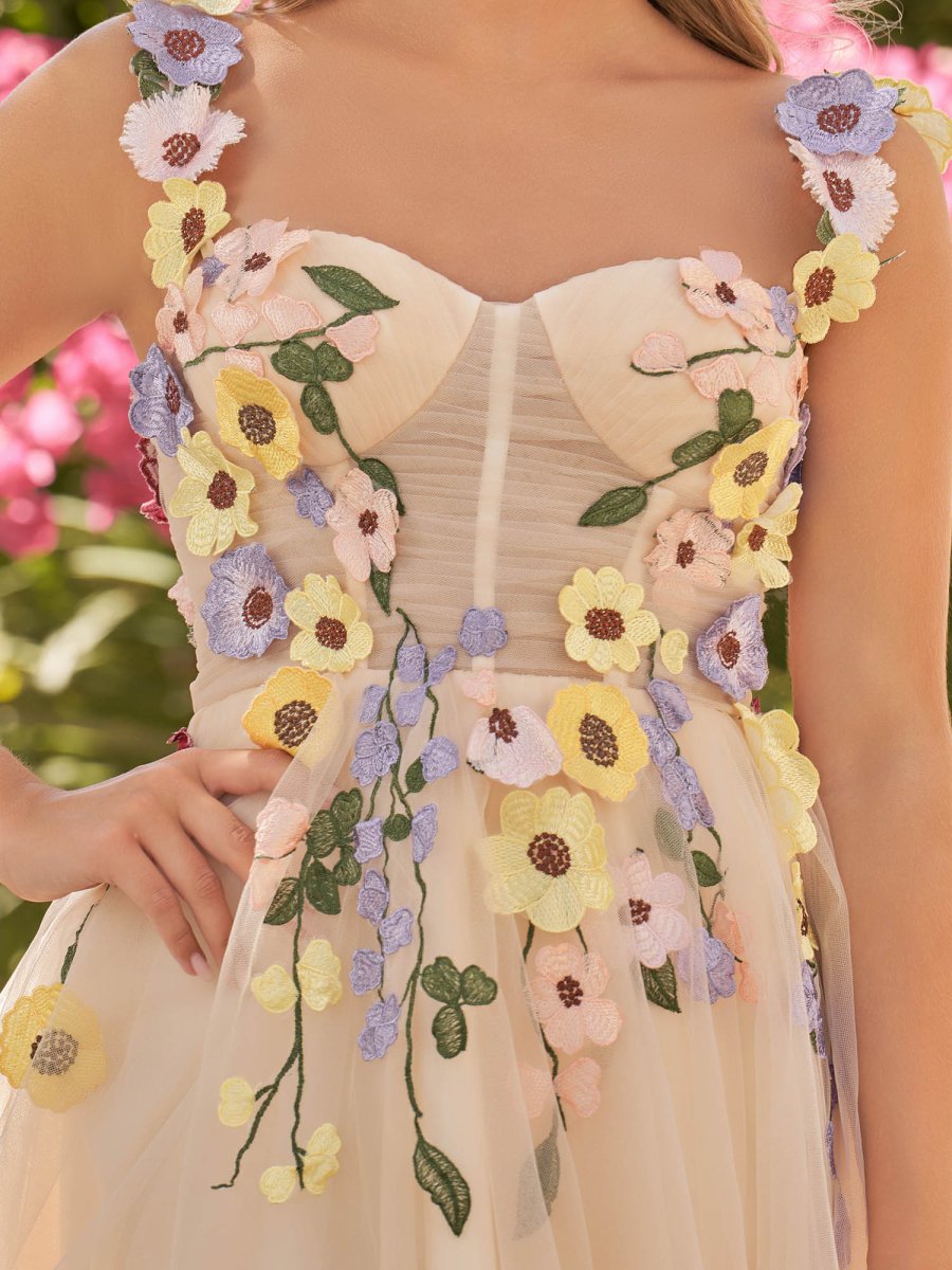 Sevoba|3D Flower Tulle Short Length Prom Dresses