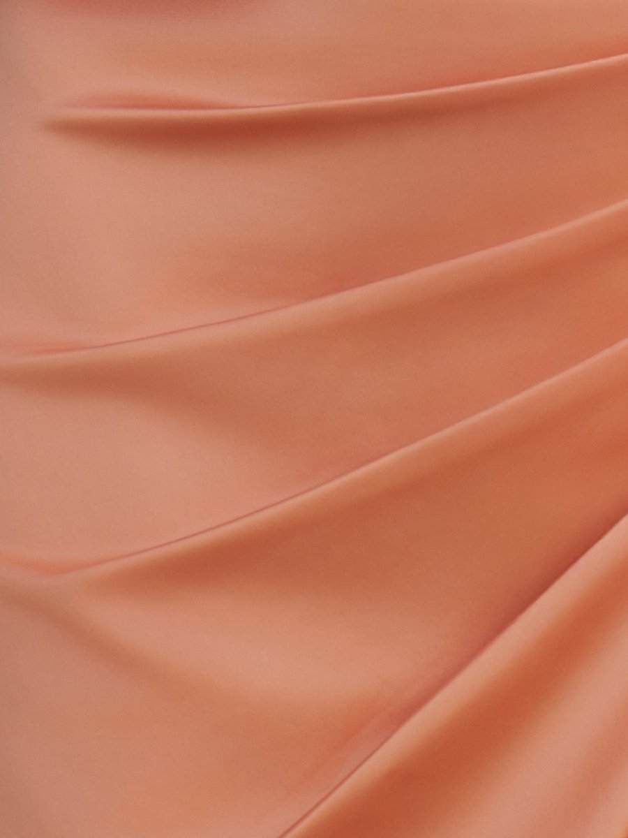 Sevoba|Orange - One Shoulder Spandex Pleated Homecoming Dresses With Slit