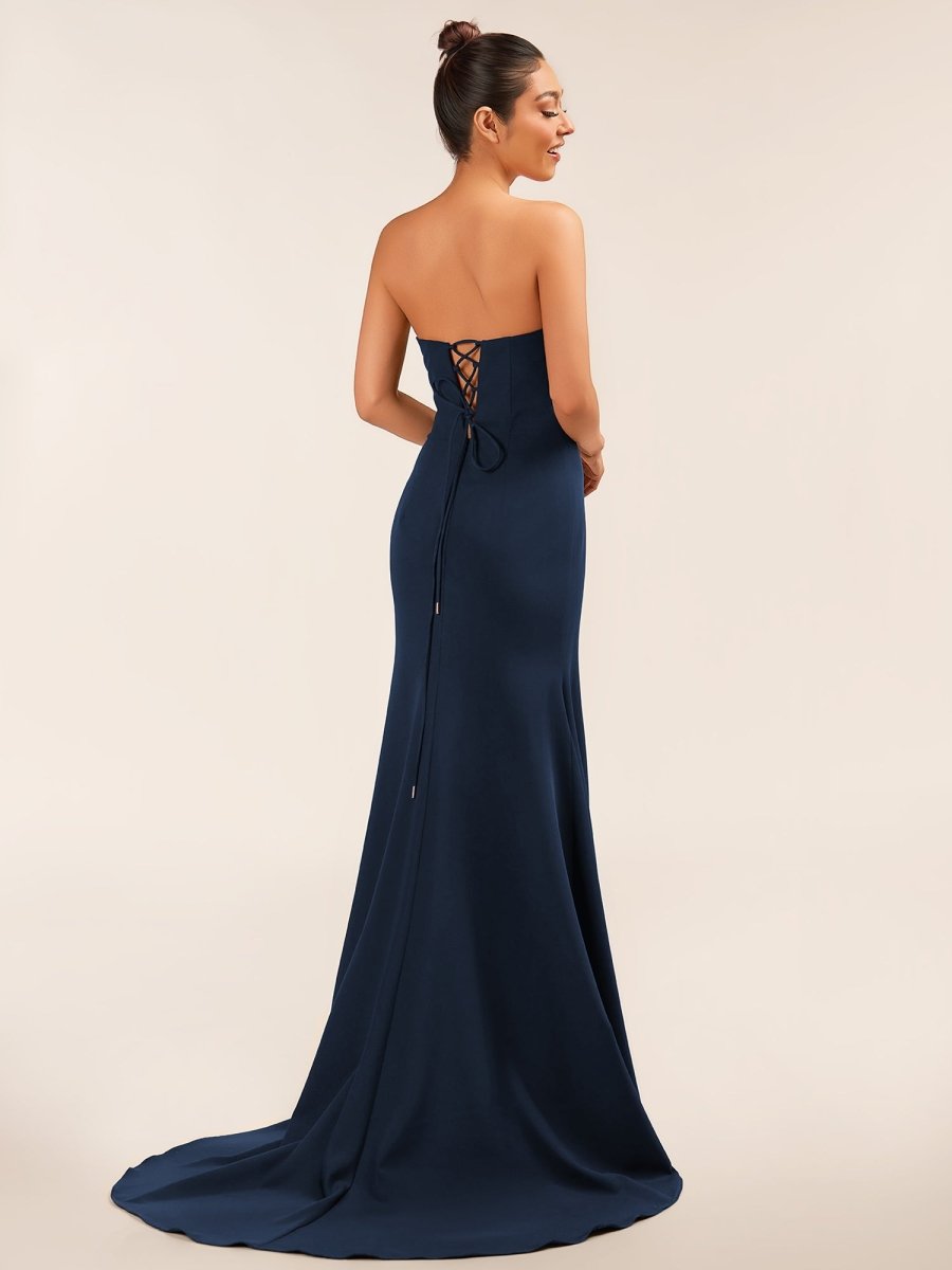 Sevoba|Sweetheart Black Mermaid Prom Dress with Bow