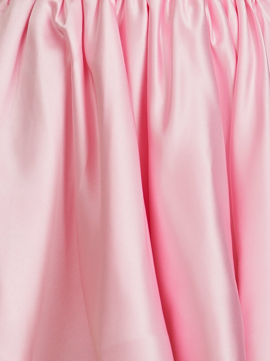Sevoba|Pink - A Line Strapless Satin Corset Short Homecoming Dresses with Sequins