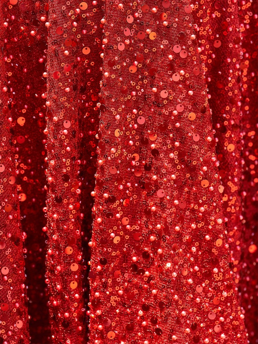 Sevoba|Red - A Line V Neck Sequined Short Homecoming Dresses