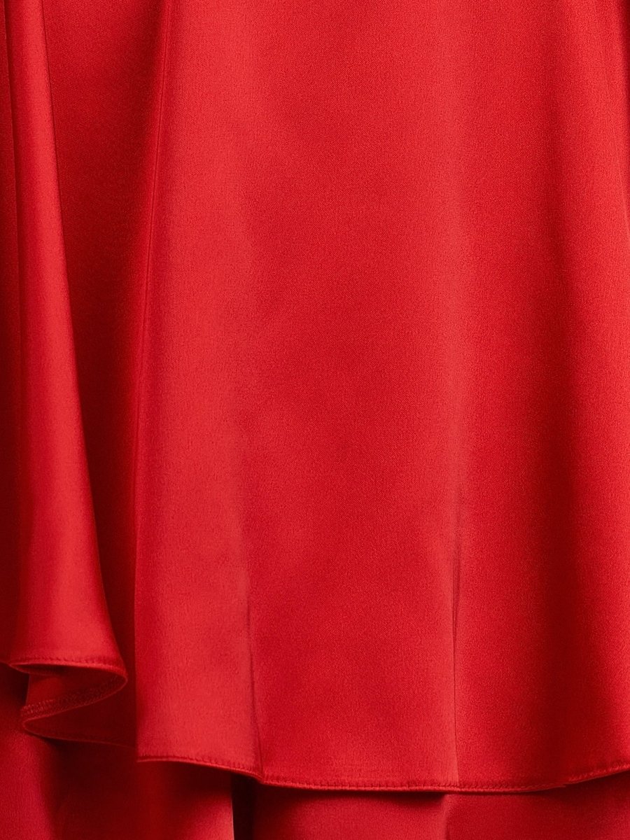 Sevoba|Red - A Line Cowl Neck Satin Short Homecoming Dresses