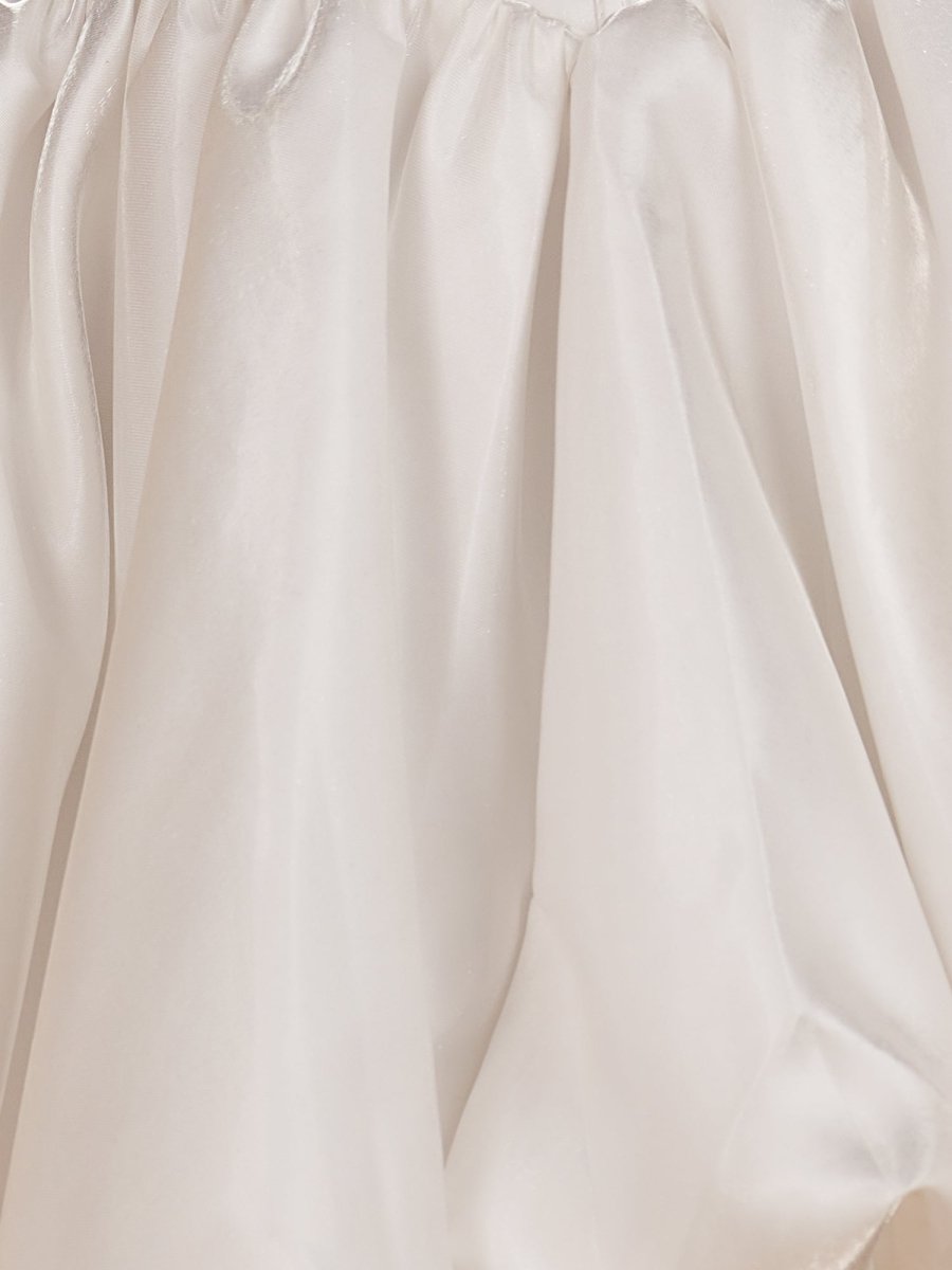 Sevoba|White - A Line Bubble hem Satin Corset Sweetheart Homecoming Dresses