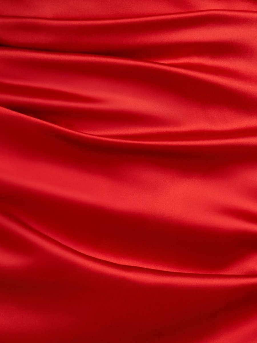 Sevoba|Red - Sheath One Shoulder Satin Homecoming Dress With Drape