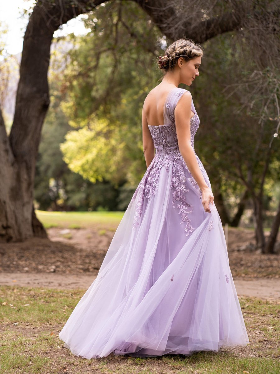 Sevoba|Sweet-Heart Tulle One Shoulder Floor Length Prom Dress
