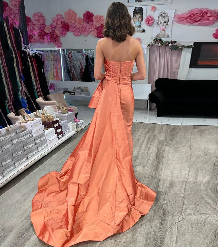 Sara | Royal Blue Strapless A Line Prom Dress with Slit