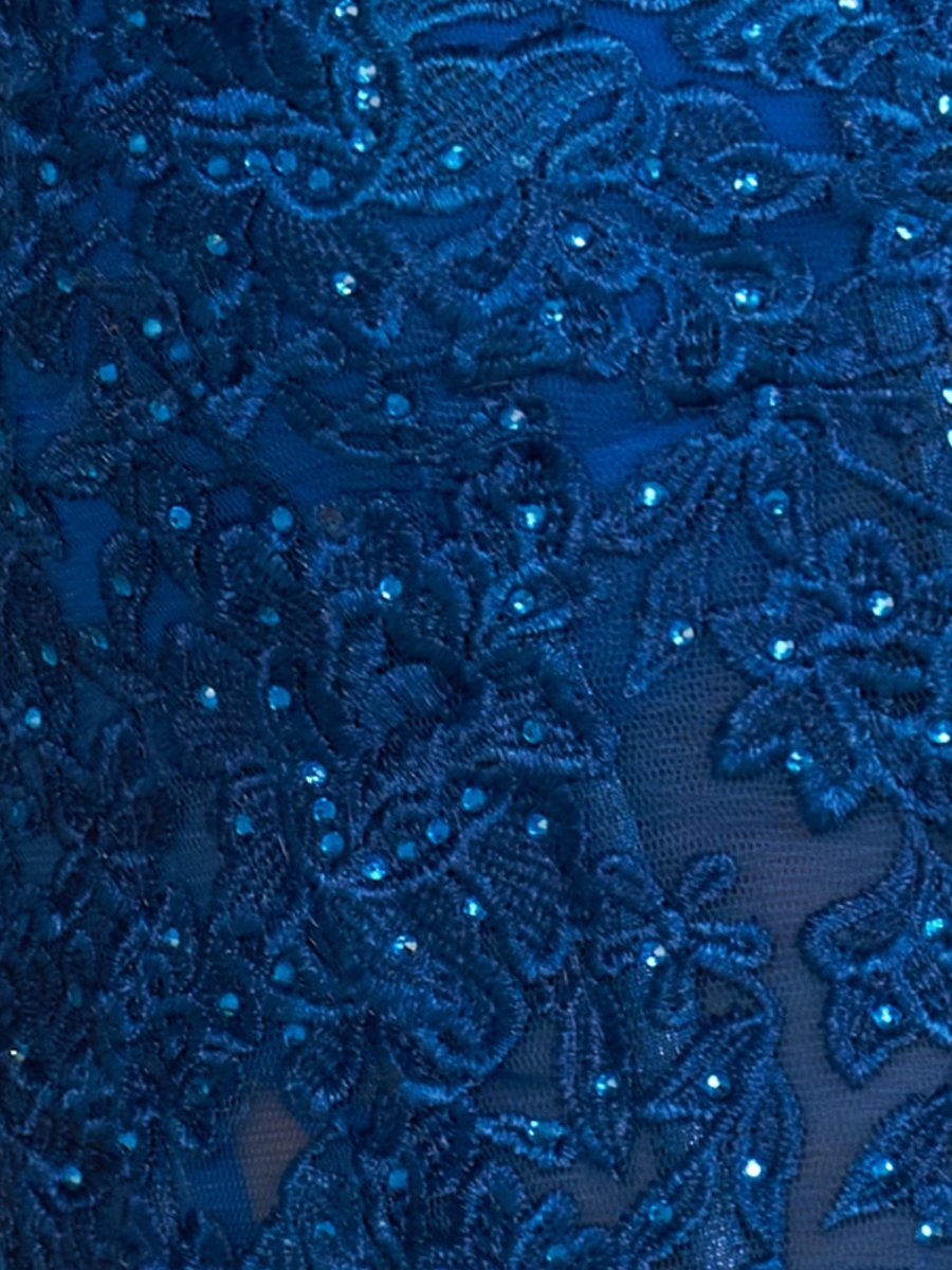 Sevoba|Royal Blue - Bodycon Sweetheart Metallic Homecoming Dresses with Appliques