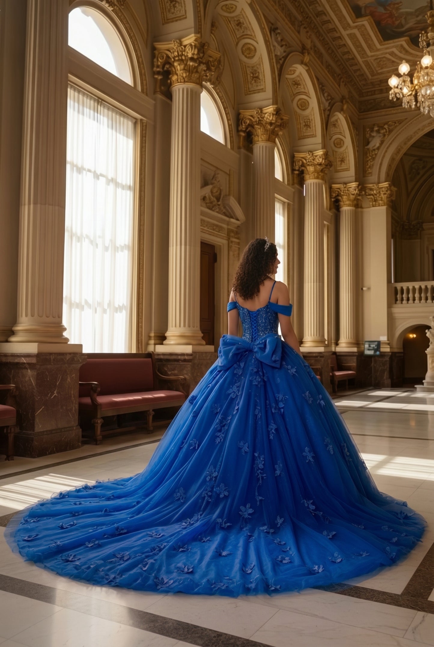 Charming Ball Gown Cold Shoulder Quinceañera Dress With 3D Floral and Lace | Sevoba