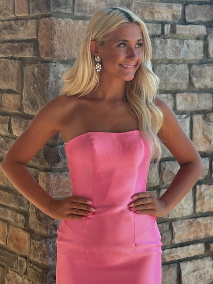 Ida | Sky Blue Mermaid Strapless Prom Dresses With Split