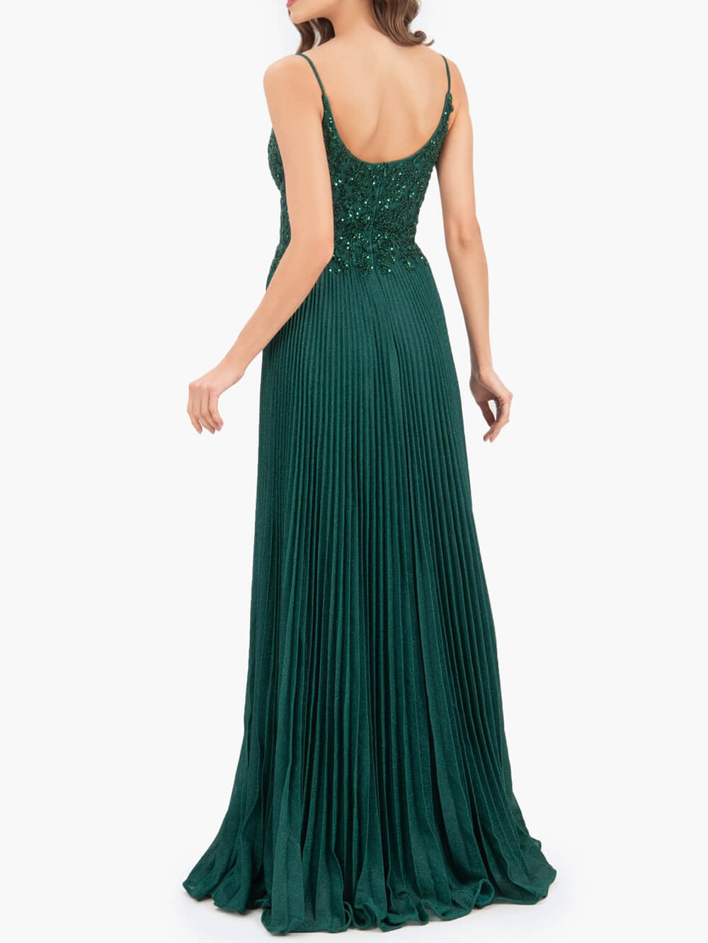 Elizabeth | Rose Pink A-line Floor Length Glitter Jersey Prom Dress with Appliques and Sequins