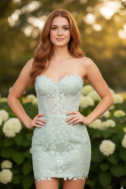Sweetheart Lace Corset Tight Homecoming Dress | Sevoba
