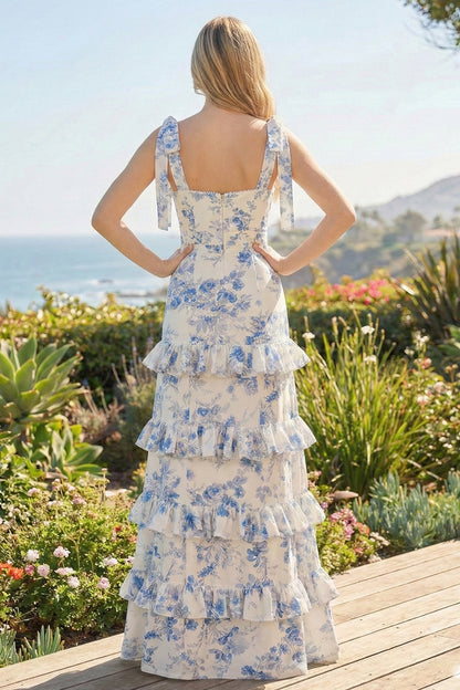 Sweetheart A Line Long Floral Prom Dress | Sevoba