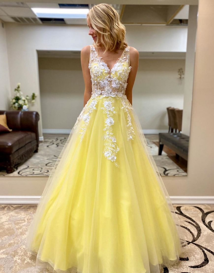Jemma | A-Line Floor Length Prom Evening Dress With Appliques