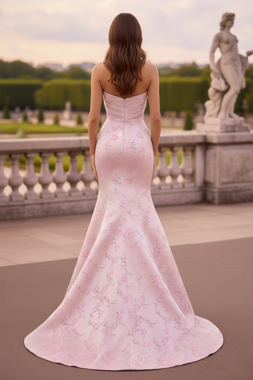 A Line Sweetheart Long Prom Dress with Floral Embroidery | Sevoba