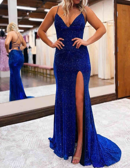 Elegant Royal Blue Mermaid Long Party Dress