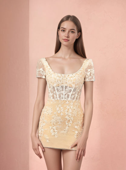 Sevoba|Short Bodycon Purple Lace Homecoming Dress