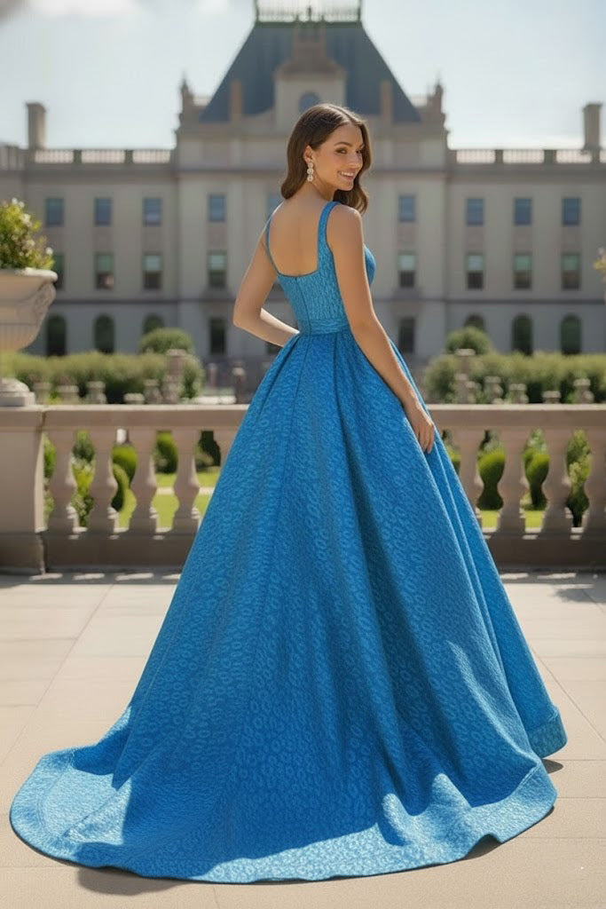 Soft Square Neck Leopard Print Ball Gown Prom Dress | Sevoba