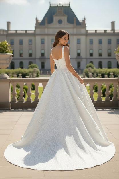 Soft Square Neck Leopard Print Ball Gown Prom Dress | Sevoba