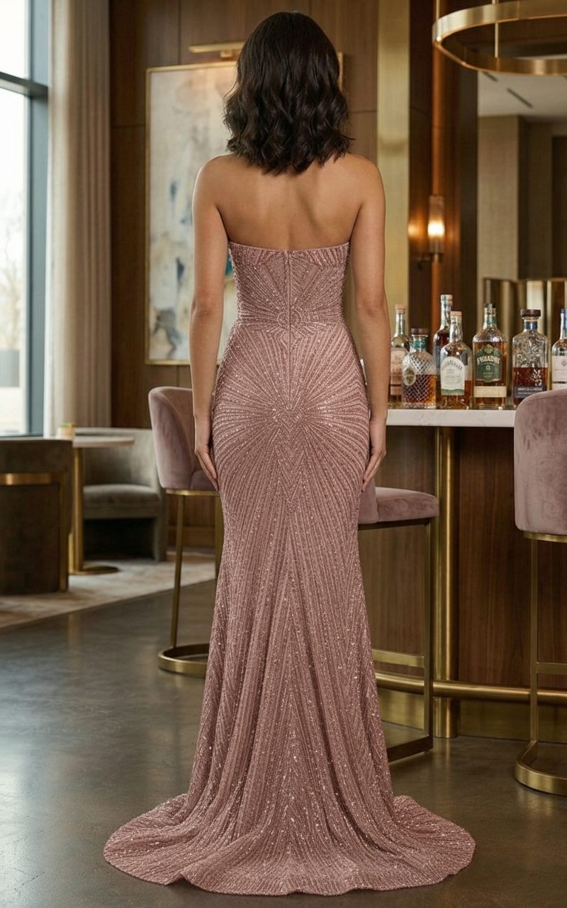 Strapless Sweetheart Beaded Mermaid Prom Dress with Corset Bodice | Sevoba