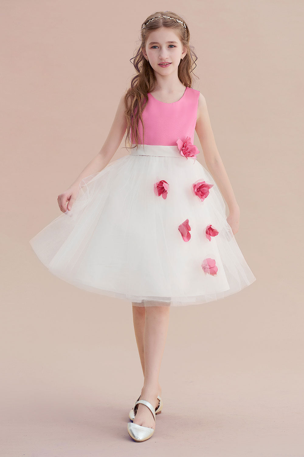 A-Line Affordable Tulle Flower Girl Dress