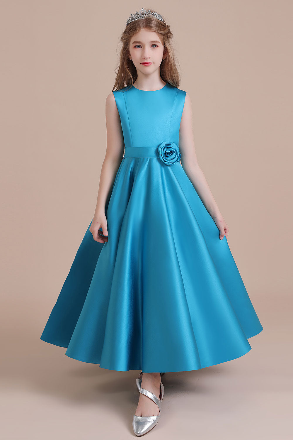 A-Line Awesome Satin Flower Girl Dress