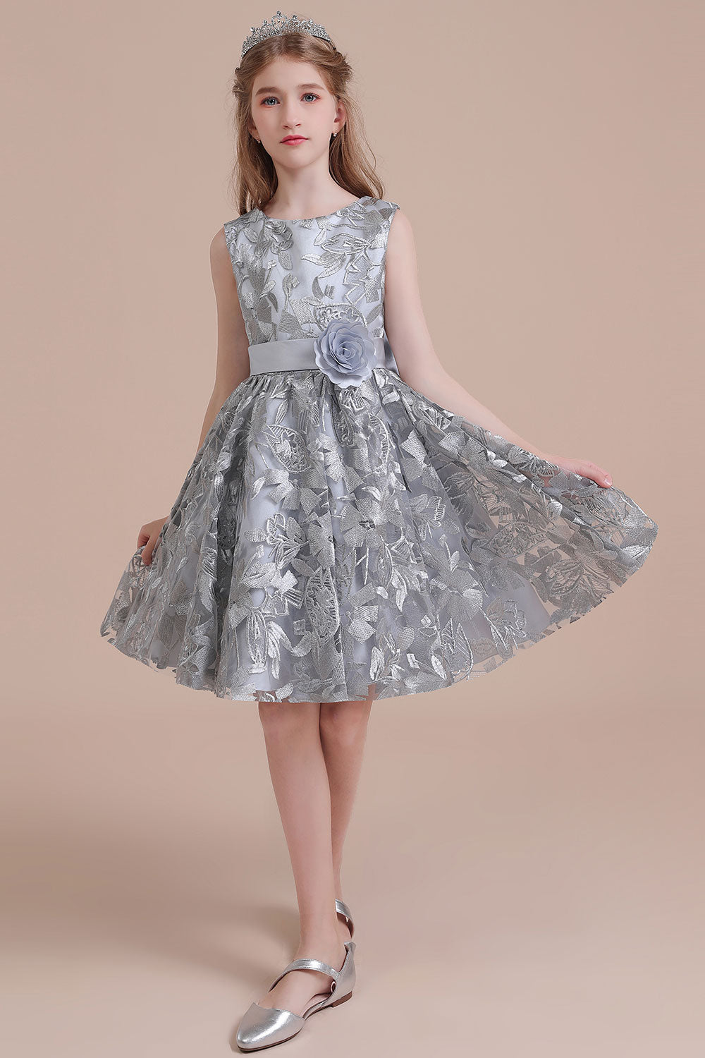 A-Line Chic Bow Tulle Flower Girl Dress