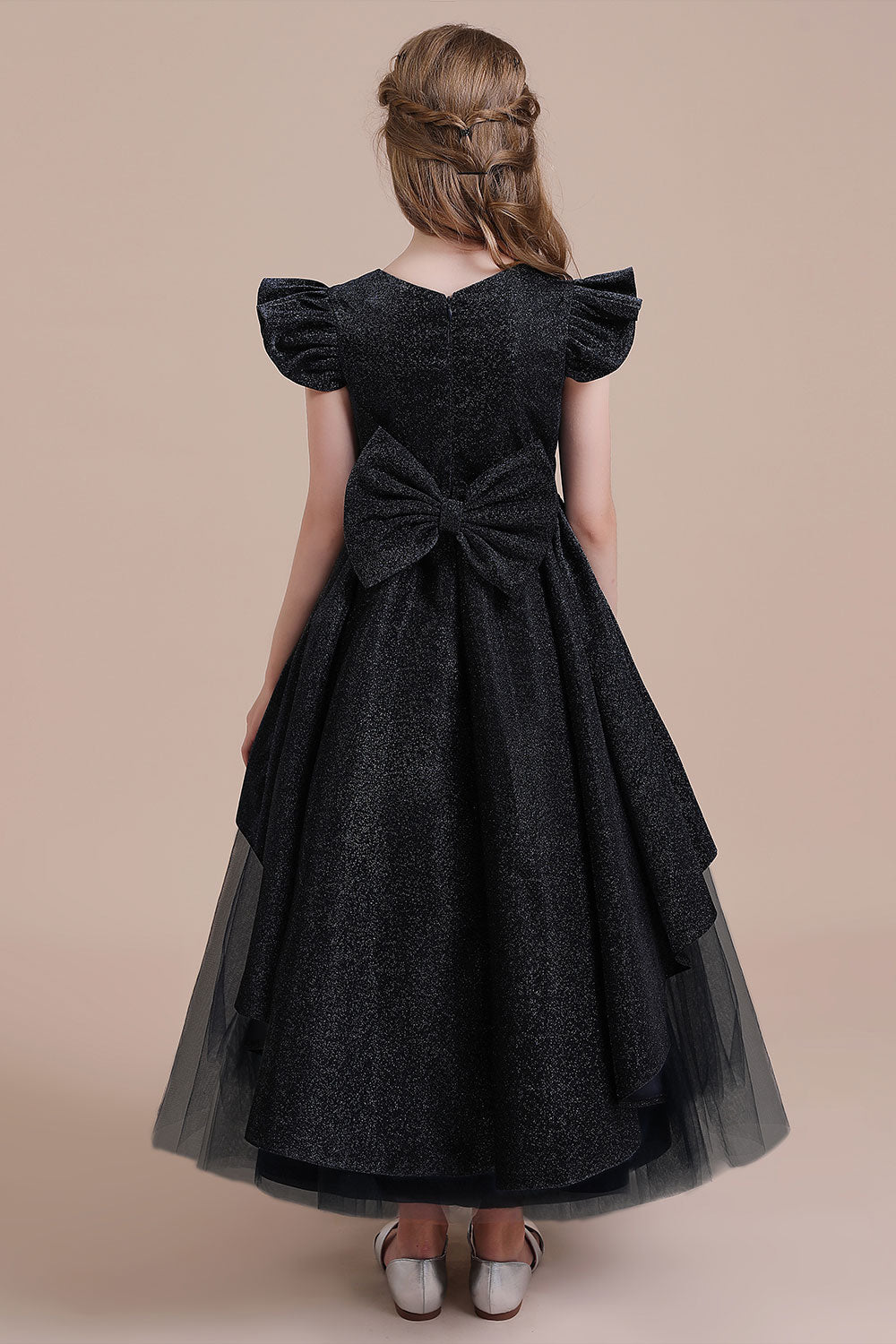 A-Line Glitter Cap Sleeve Tulle Flower Girl Dress On Sale