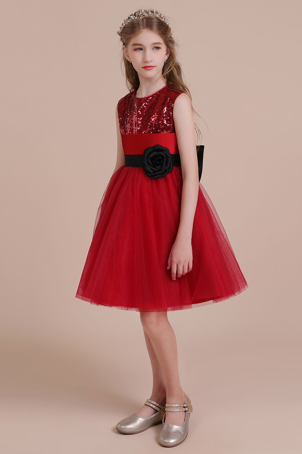 A-Line Graceful Sequins Tulle Flower Girl Dress