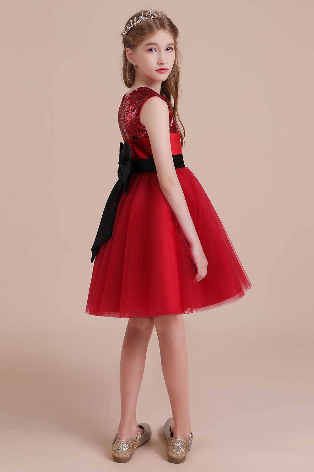 A-Line Graceful Sequins Tulle Flower Girl Dress