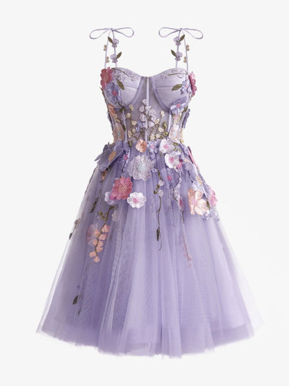 Sevoba|A-Line Lavender Bloom Mini Homecoming Dress