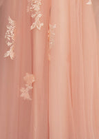 Sevoba | A Line One Shoulder Black Long Prom Dress with Appliques